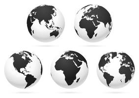 World globe earth map. Vector illustrations.