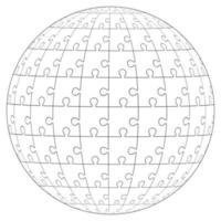 Jigsaw puzzle ball template background. Vector illustrations.