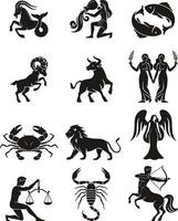 Zodiac sign icons. Vector illustrations.
