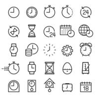 Clock line icons set. Vector illustrations.