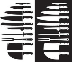 Butcher knife silhouette sharp. Vector illustrations.