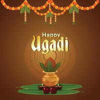 Happy ugadi celebration background vector