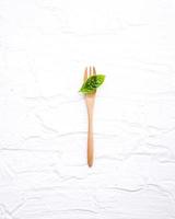 Basil leaf and fork photo