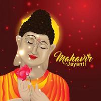 Creative background of mahavir jayanti background vector