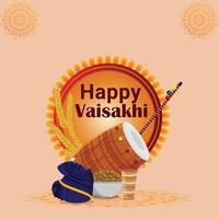 Happy vaisakhi flat design concept vector