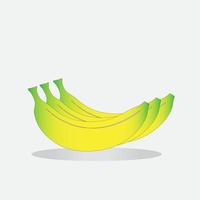 plátano amarillo, realista sobre un fondo blanco aislado. vector