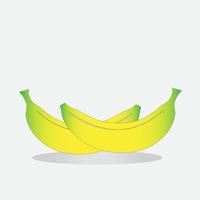 Yellow, realistic banana on a white isolated background. vector