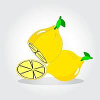 Fresh lemon fruits, collection of vector illustrations