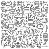Funny Hand Drawn Set of School Icons vector