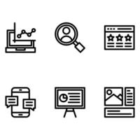 conjunto de iconos de marketing digital vector