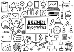 doodle de infografía de negocios vector