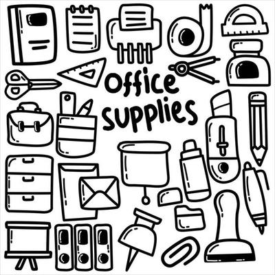 free art supplies clipart black and white