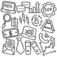 Online Marketing Doodle Icon Set vector