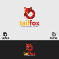 Tail fox logo design template vector