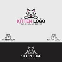 plantilla de vector de diseño de logotipo de gatito