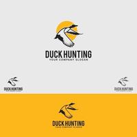 Duck-Hunting logo design vector template