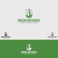 plantilla de vector de diseño de logotipo de casa de luz verde