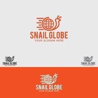 snail-globe logo design vector template