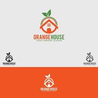 plantilla de vector de diseño de logotipo de casa naranja