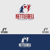 kettle bell logo design vector template