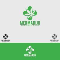 plantilla de diseño de logotipo de med-marijuana vector