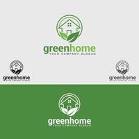 green home logo design vector template