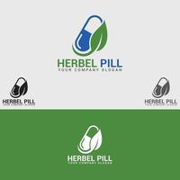 Herbal medical logo design template vector