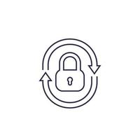 security icon with lock and arrows, linear vector.eps vector