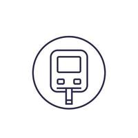 Glucose monitor icon, glucometer line vector.eps vector