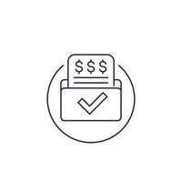 Invoice, bill form, payments vector line icon.eps