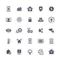 Smart home, house automation system icons set, vector.eps