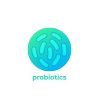 Icono de bacterias probióticos, vector logo.eps