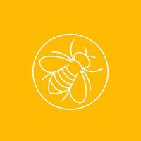 bee icon, linear vector design.eps