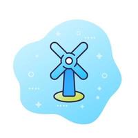 wind turbine, windfarm vector icon.eps