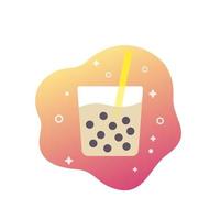 tapioca drink, bubble tea vector icon.eps