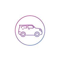 suv car icon on white, line.eps vector