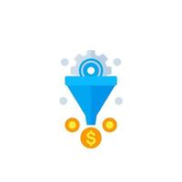 sales funnel vector flat icon on white.eps