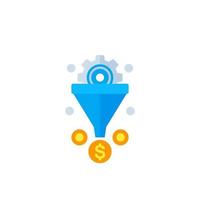 sales funnel vector flat icon on white.eps