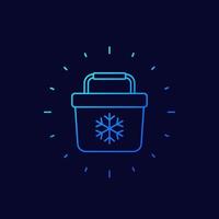 Portable fridge vector line icon.eps
