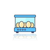 incubator with the eggs, vector outlined icon.eps