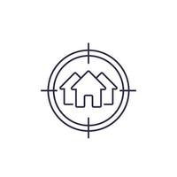 house search, real estate vector line icon.eps