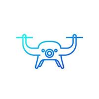 icono de drone en blanco, linear.eps vector