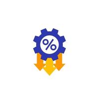 cost optimization, efficiency vector flat icon.eps