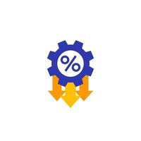 cost optimization, efficiency vector flat icon.eps