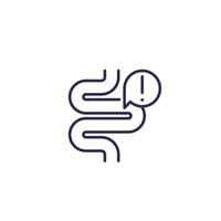 constipation icon with bowel, line.eps vector