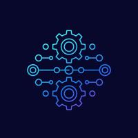 Integration or automation vector linear icon.eps