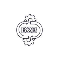 Icono de línea de vector de servicio b2b en white.eps