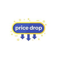 price drop banner, flat style.eps vector