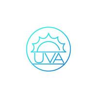 UVA protection vector icon, line design.eps