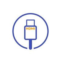 HDMI cable vector icon on white.eps